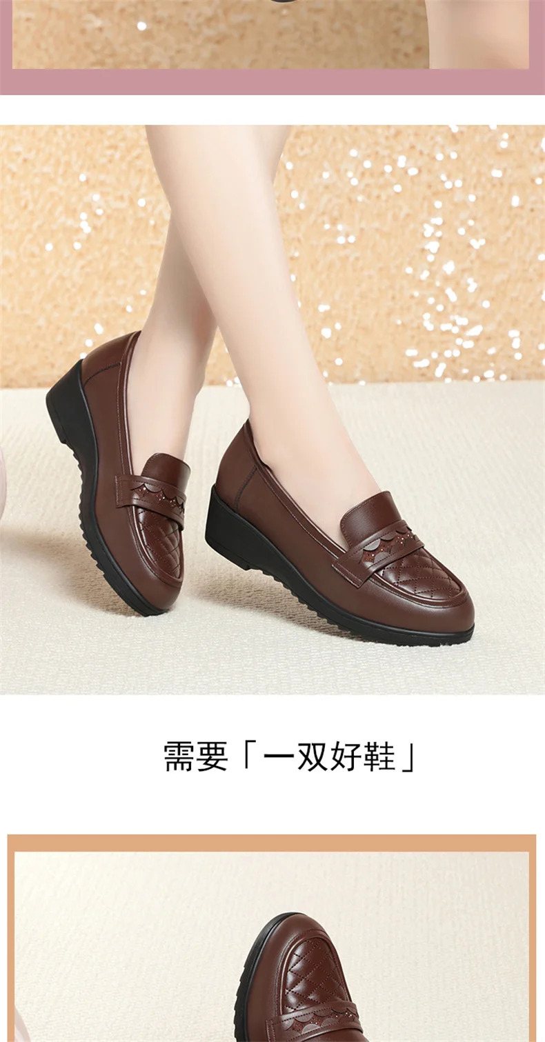 Fashion Retro Black Loafers Shoe for Women Spring New Comfort Soft Leather Low Heel Single Shoe British Round Head Shoe