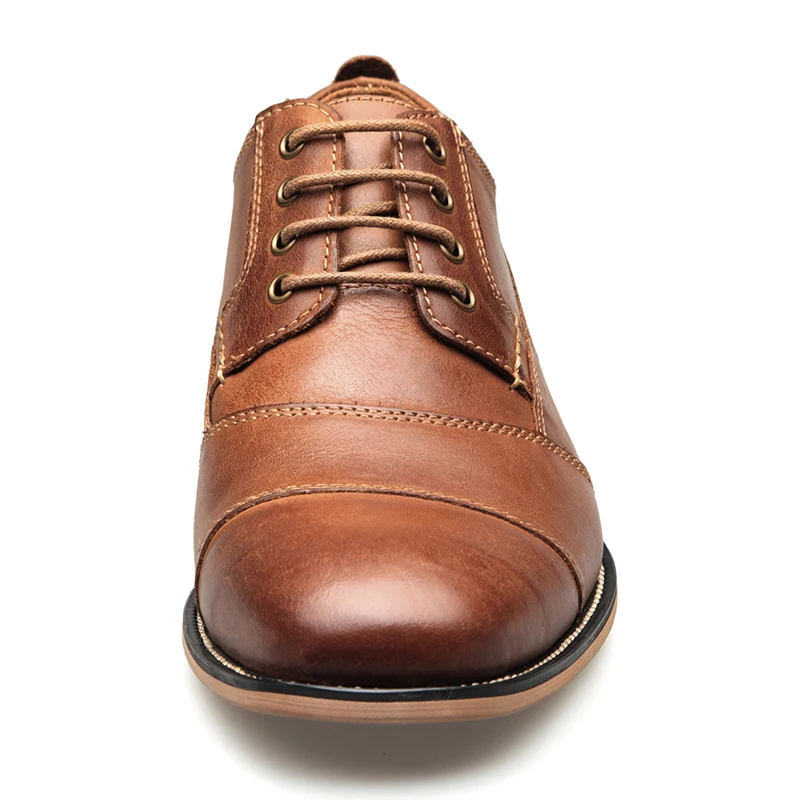 ZFTL New Men Dress shoes Genuine Leather Man Business shoes Big Size Men's Wedding shoes Casual Lace-up shoes Handmade  2025