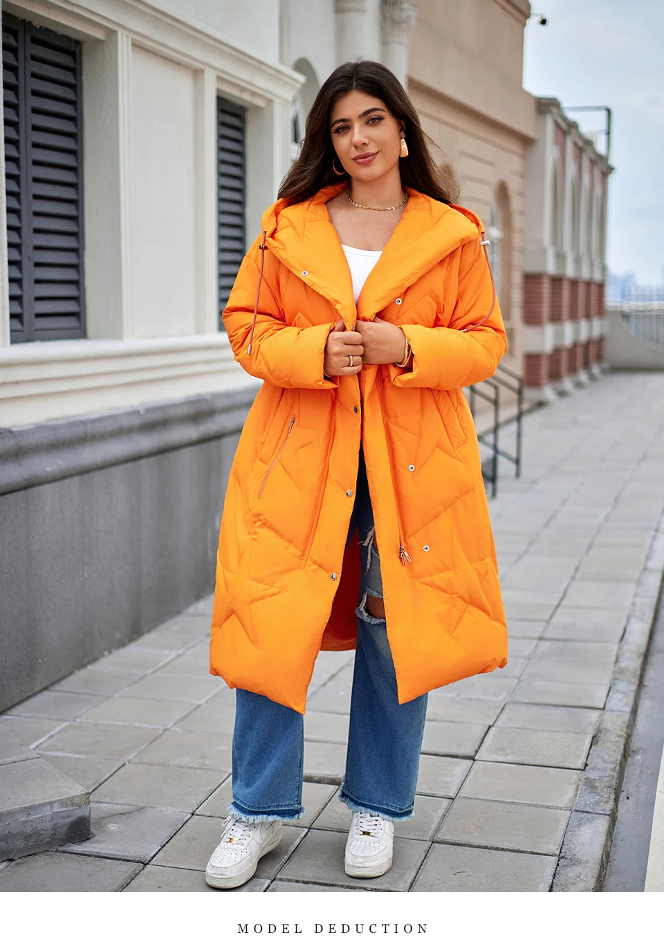 Astrid Fashion Women's Autumn Winter Parka Plus Size Woman Clothing Long Loose Padding Warm Hood Lady Quilted Jacket Coats Belt