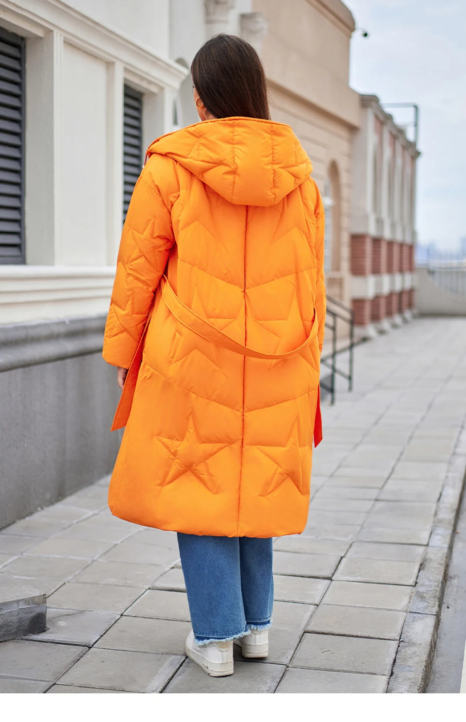 Astrid Fashion Women's Autumn Winter Parka Plus Size Woman Clothing Long Loose Padding Warm Hood Lady Quilted Jacket Coats Belt