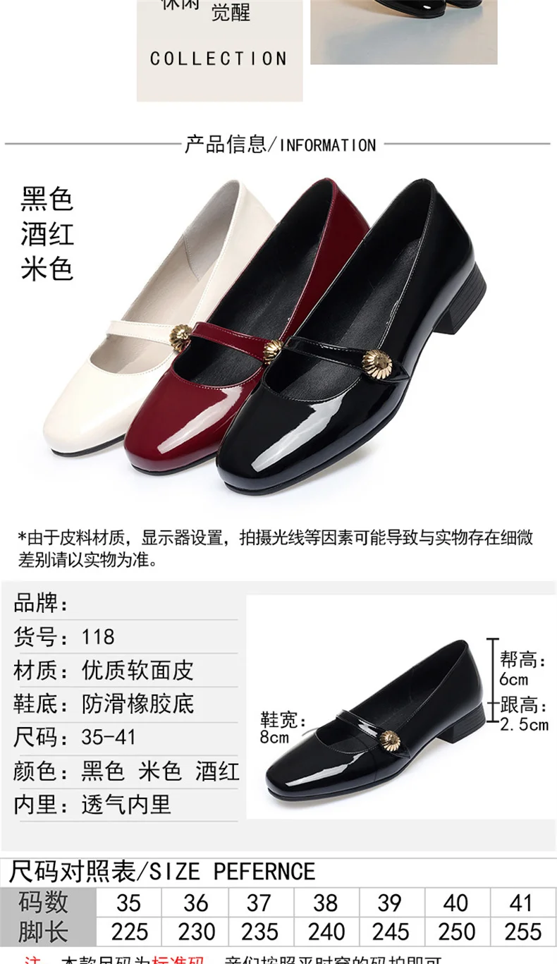 Spring Autumn Fashion Women's Shoes Mary Jane Style Shoes Low Heel Shallow Mouth Round Toe Comfort Solid Color Party Shoes