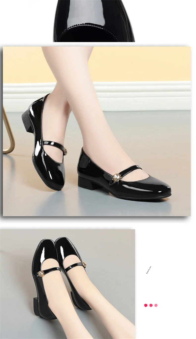 Spring Autumn Fashion Women's Shoes Mary Jane Style Shoes Low Heel Shallow Mouth Round Toe Comfort Solid Color Party Shoes