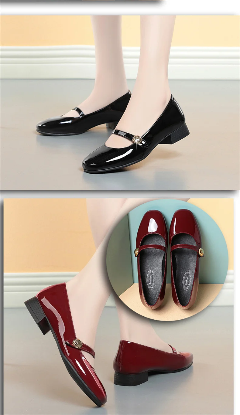 Spring Autumn Fashion Women's Shoes Mary Jane Style Shoes Low Heel Shallow Mouth Round Toe Comfort Solid Color Party Shoes