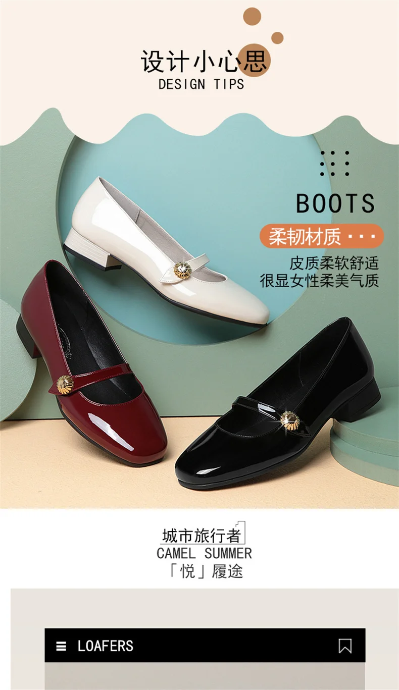Spring Autumn Fashion Women's Shoes Mary Jane Style Shoes Low Heel Shallow Mouth Round Toe Comfort Solid Color Party Shoes