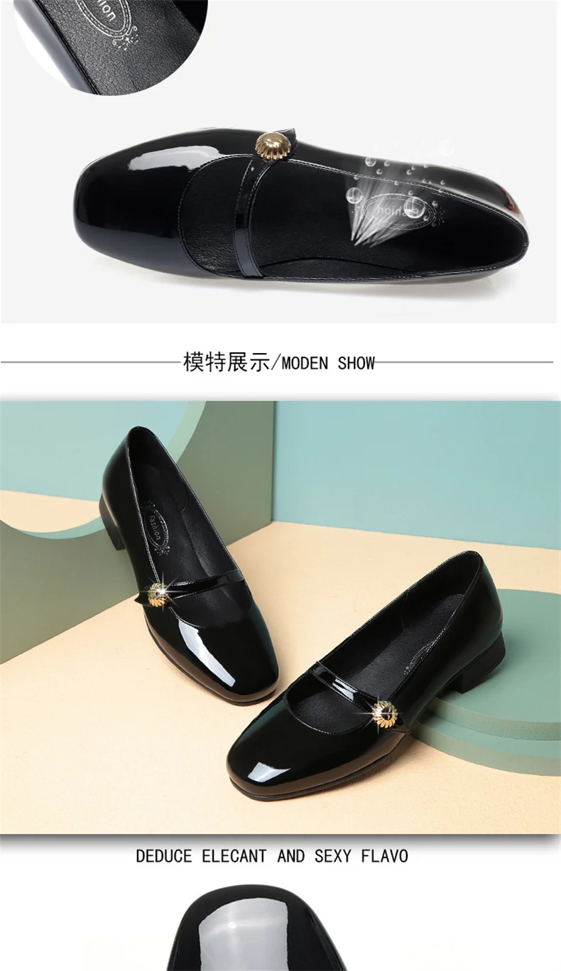 Spring Autumn Fashion Women's Shoes Mary Jane Style Shoes Low Heel Shallow Mouth Round Toe Comfort Solid Color Party Shoes