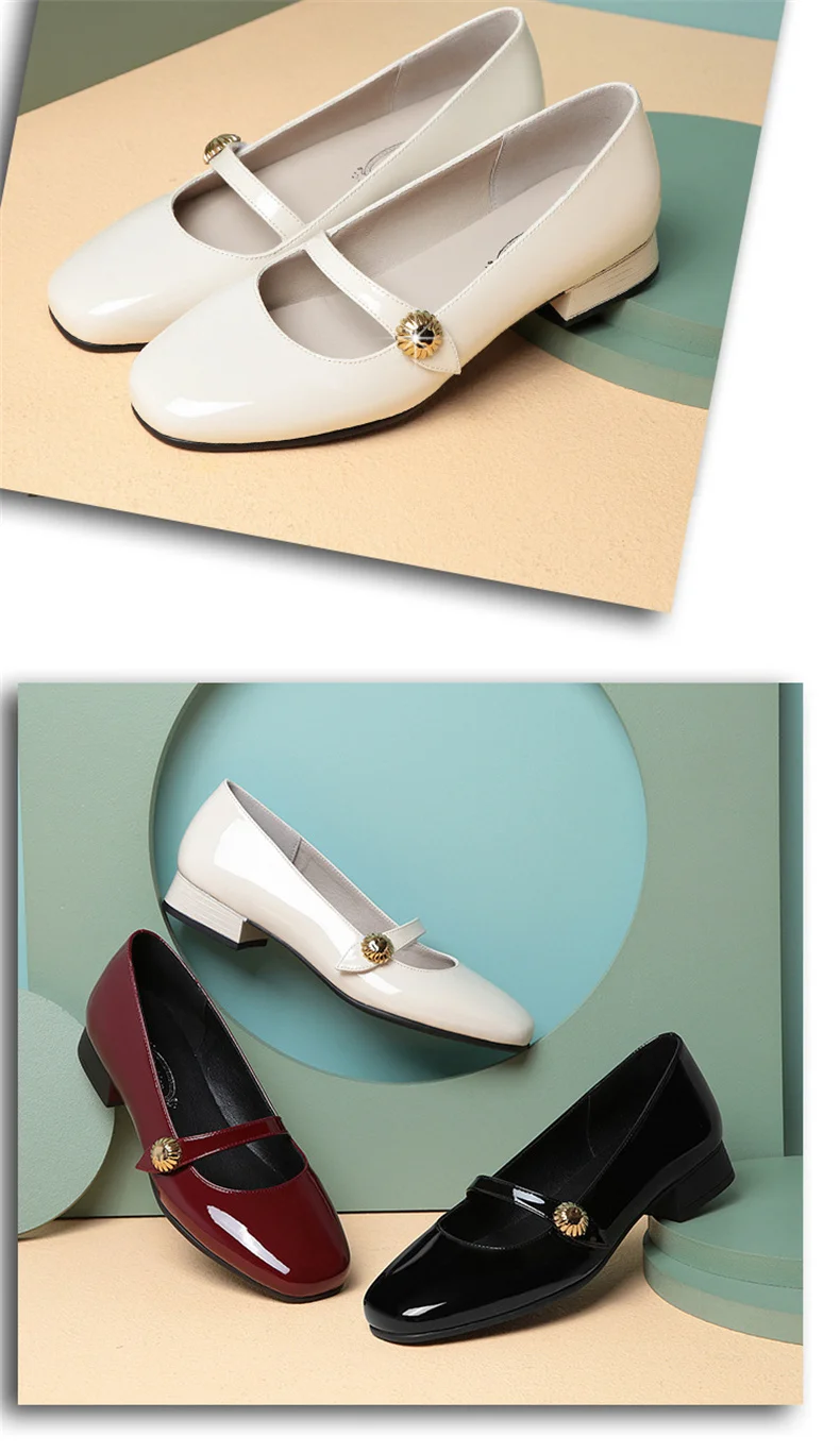 Spring Autumn Fashion Women's Shoes Mary Jane Style Shoes Low Heel Shallow Mouth Round Toe Comfort Solid Color Party Shoes
