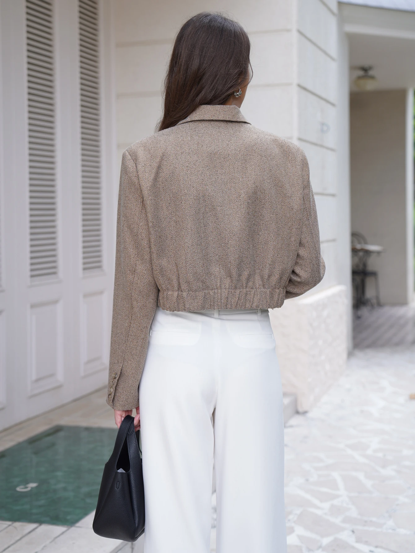 2025 Fall / Autumn New Women Fashion Basic Wool Cropped Jacket Short Coat