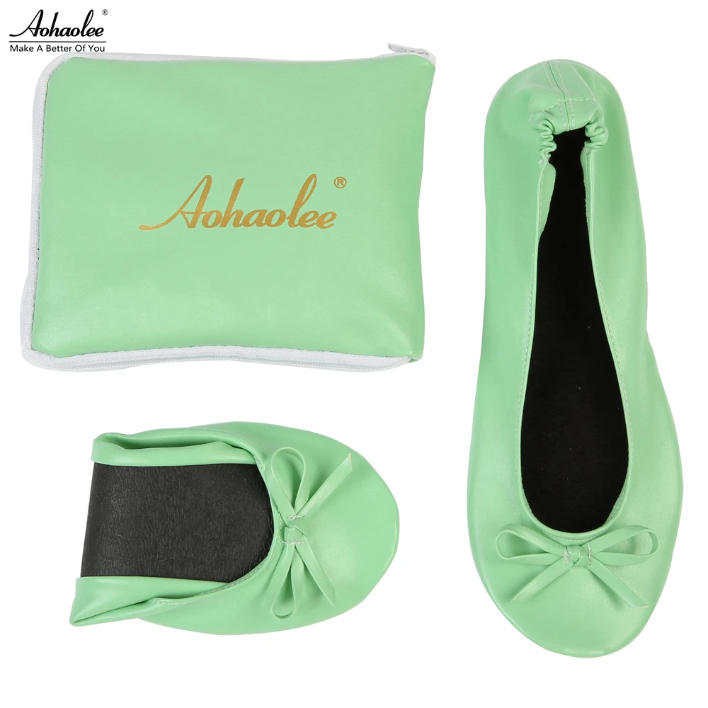 Aohaolee After Party Shoes Fashion Women Shoes Flats Portable Fold Up Bridal Prom Ballerinas Flat Shoes Roll Up Foldable Ballets