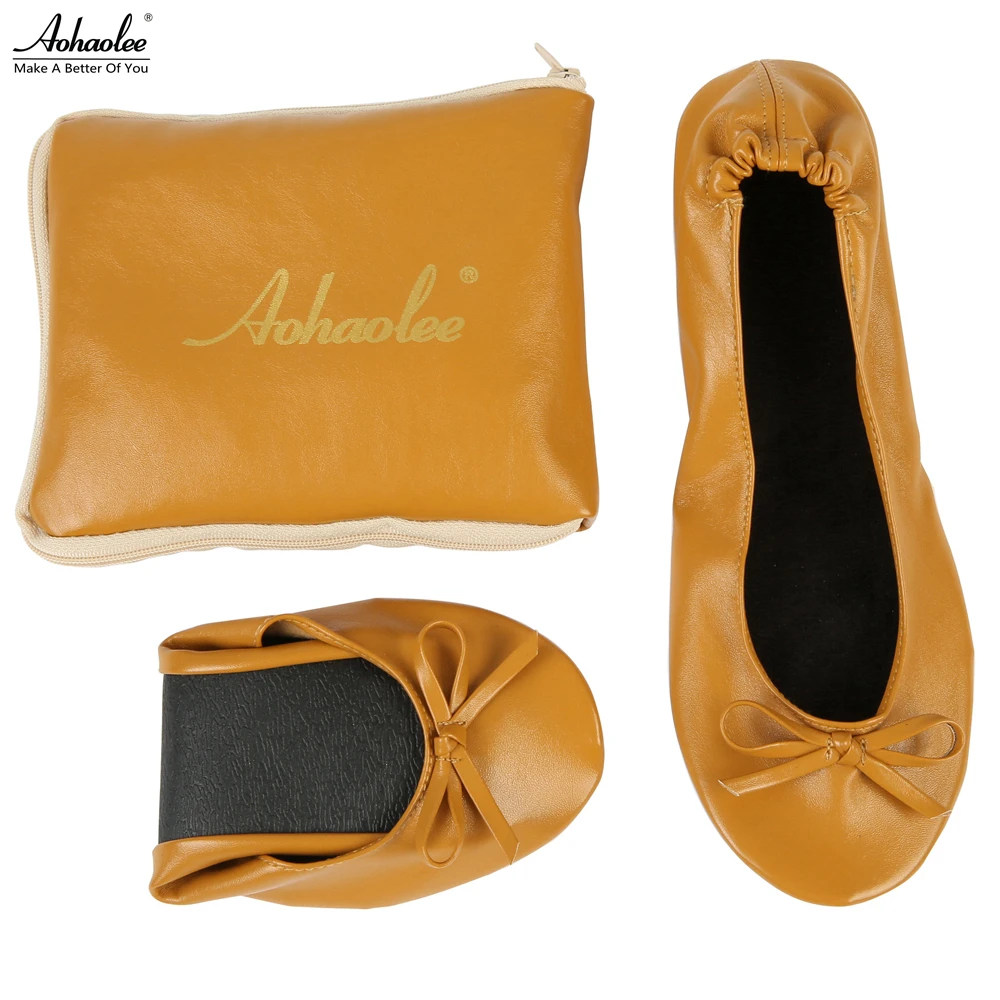 Aohaolee After Party Shoes Fashion Women Shoes Flats Portable Fold Up Bridal Prom Ballerinas Flat Shoes Roll Up Foldable Ballets