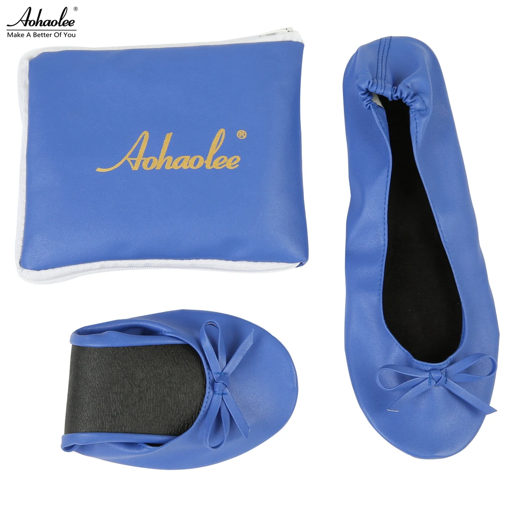 Aohaolee After Party Shoes Fashion Women Shoes Flats Portable Fold Up Bridal Prom Ballerinas Flat Shoes Roll Up Foldable Ballets