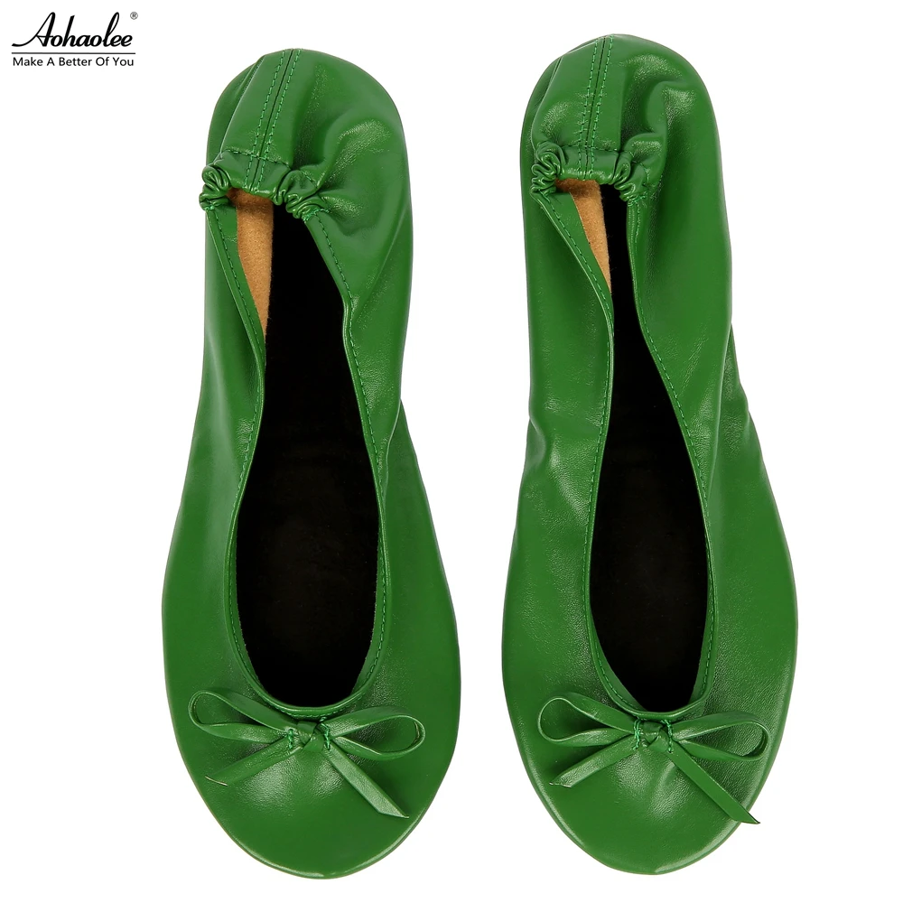 Aohaolee After Party Shoes Fashion Women Shoes Flats Portable Fold Up Bridal Prom Ballerinas Flat Shoes Roll Up Foldable Ballets