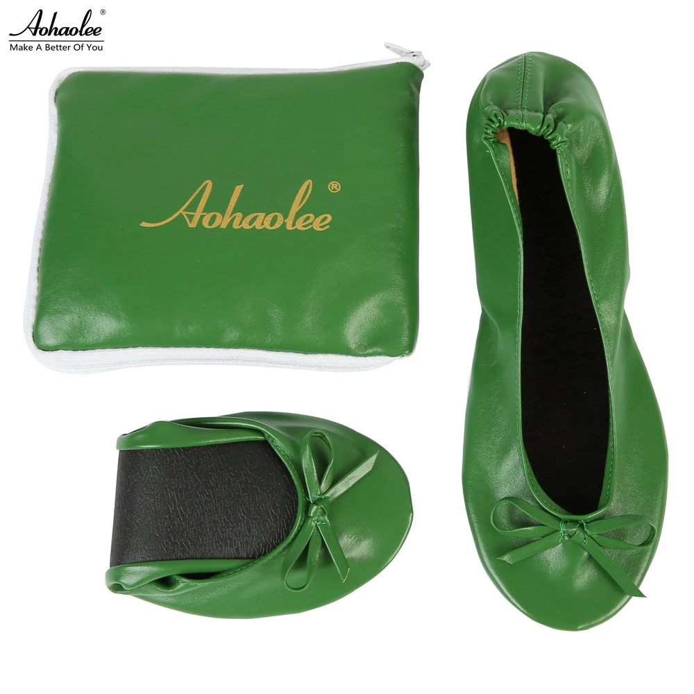 Aohaolee After Party Shoes Fashion Women Shoes Flats Portable Fold Up Bridal Prom Ballerinas Flat Shoes Roll Up Foldable Ballets
