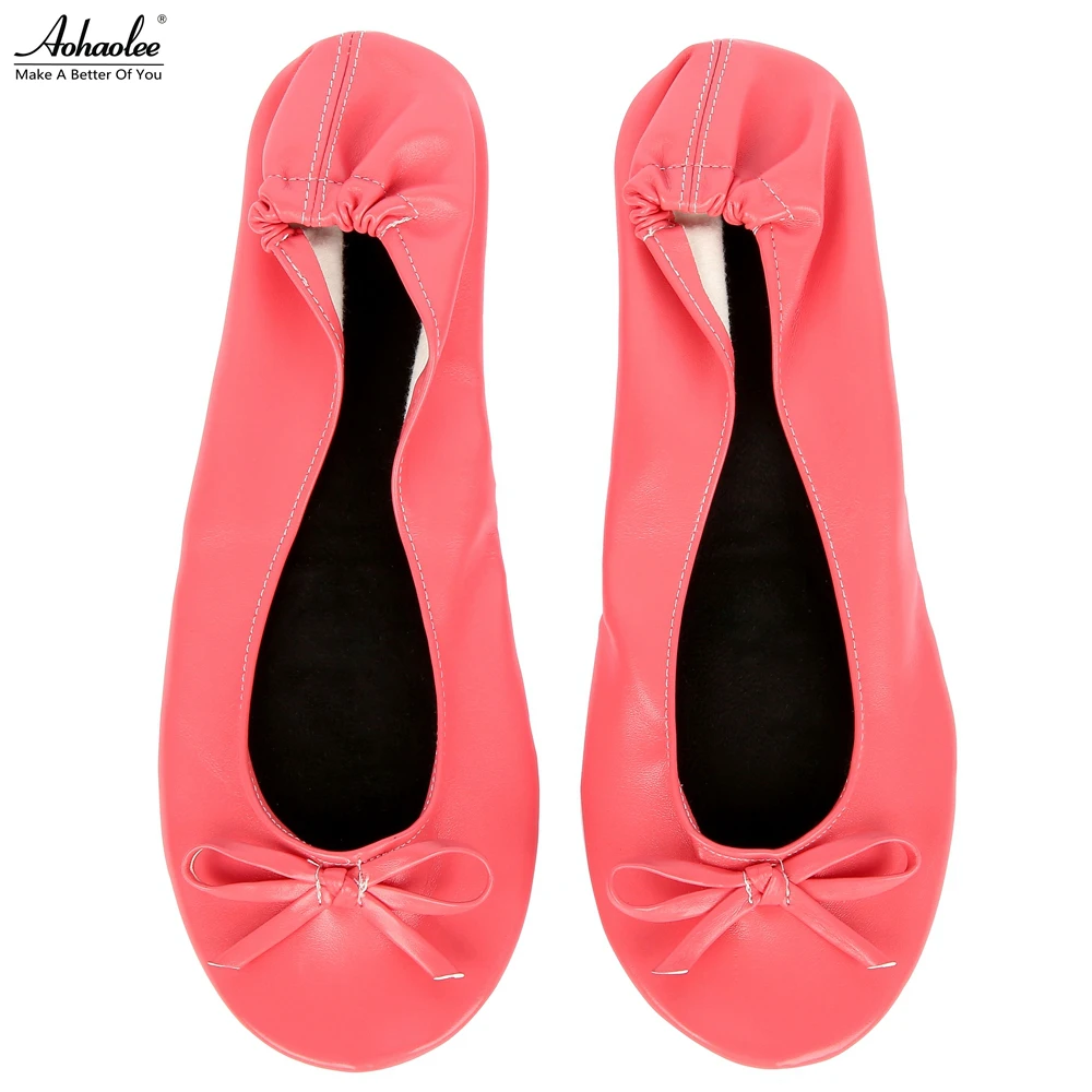 Aohaolee After Party Shoes Fashion Women Shoes Flats Portable Fold Up Bridal Prom Ballerinas Flat Shoes Roll Up Foldable Ballets