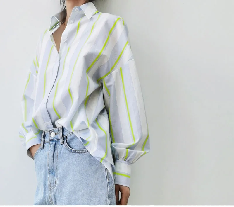 BirdTree,16MM 27.7% Real Silk Elegant Shirt, Women Striped Long Sleeve,OL Fashion Casual Blouses, 2026 Spring New T44985QM