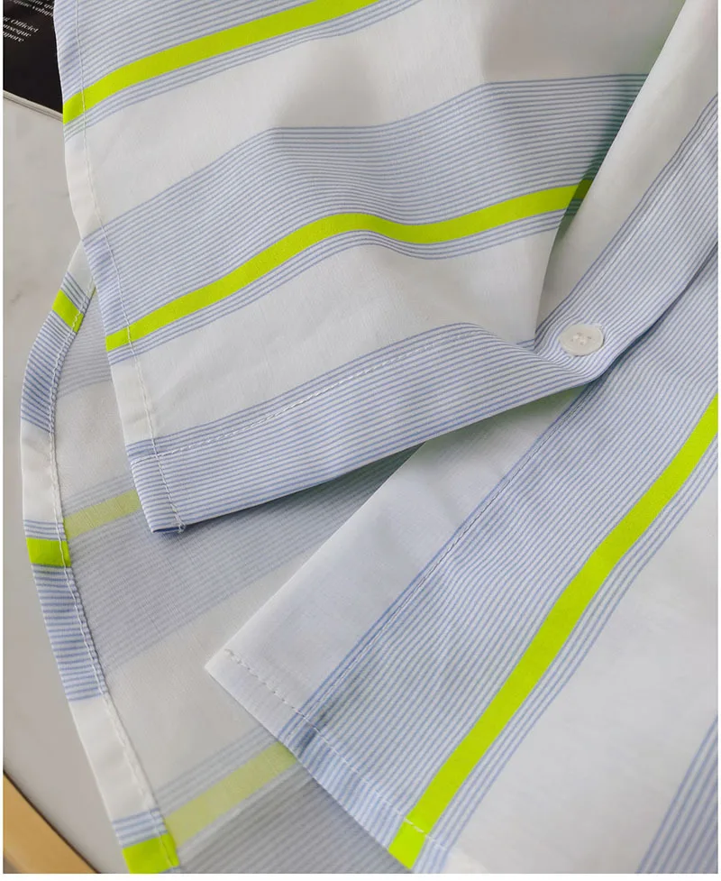 BirdTree,16MM 27.7% Real Silk Elegant Shirt, Women Striped Long Sleeve,OL Fashion Casual Blouses, 2026 Spring New T44985QM