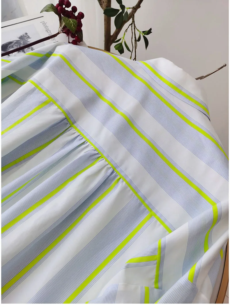 BirdTree,16MM 27.7% Real Silk Elegant Shirt, Women Striped Long Sleeve,OL Fashion Casual Blouses, 2026 Spring New T44985QM