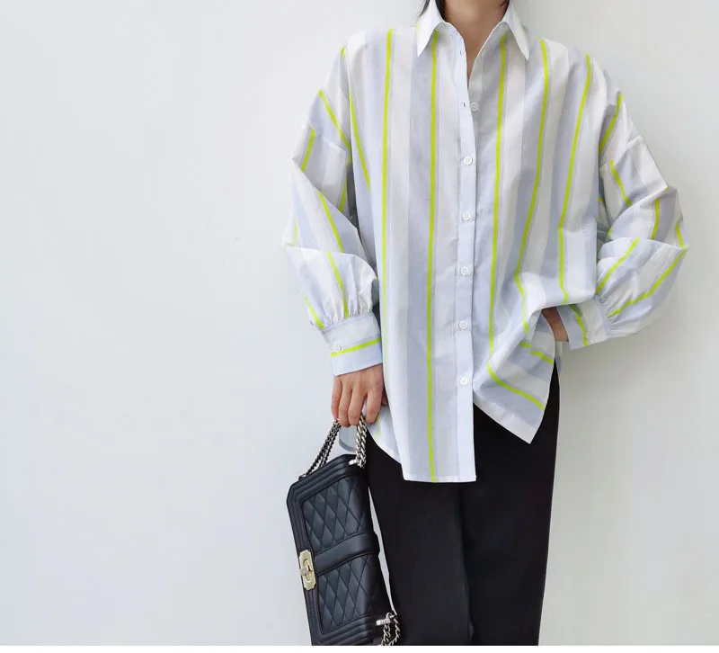 BirdTree,16MM 27.7% Real Silk Elegant Shirt, Women Striped Long Sleeve,OL Fashion Casual Blouses, 2026 Spring New T44985QM