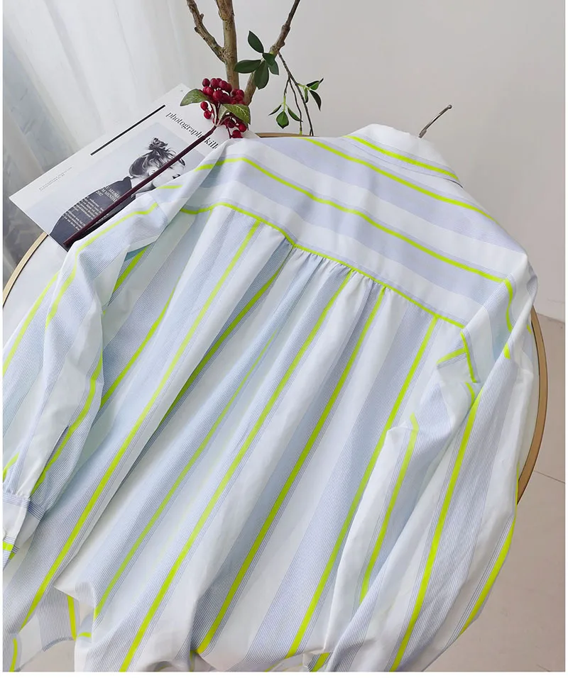 BirdTree,16MM 27.7% Real Silk Elegant Shirt, Women Striped Long Sleeve,OL Fashion Casual Blouses, 2026 Spring New T44985QM