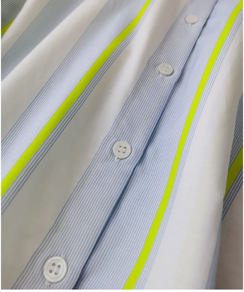 BirdTree,16MM 27.7% Real Silk Elegant Shirt, Women Striped Long Sleeve,OL Fashion Casual Blouses, 2026 Spring New T44985QM