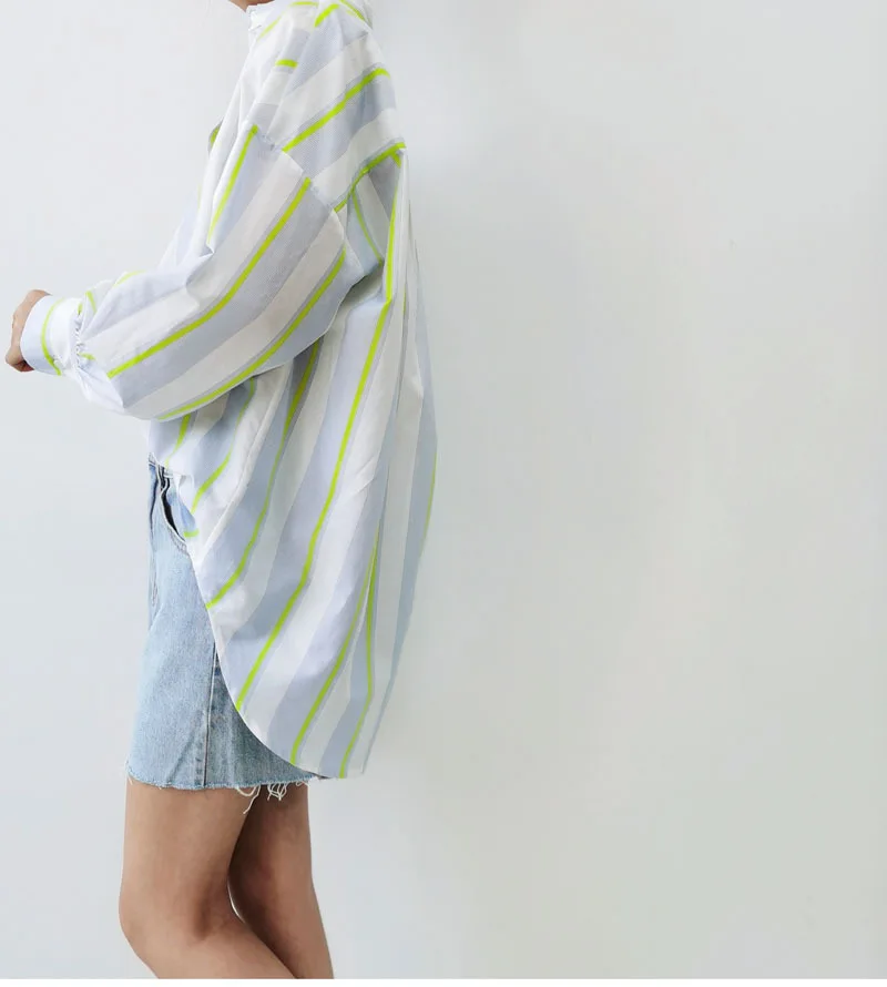 BirdTree,16MM 27.7% Real Silk Elegant Shirt, Women Striped Long Sleeve,OL Fashion Casual Blouses, 2026 Spring New T44985QM