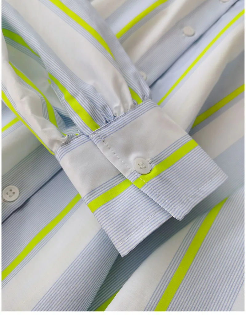 BirdTree,16MM 27.7% Real Silk Elegant Shirt, Women Striped Long Sleeve,OL Fashion Casual Blouses, 2026 Spring New T44985QM