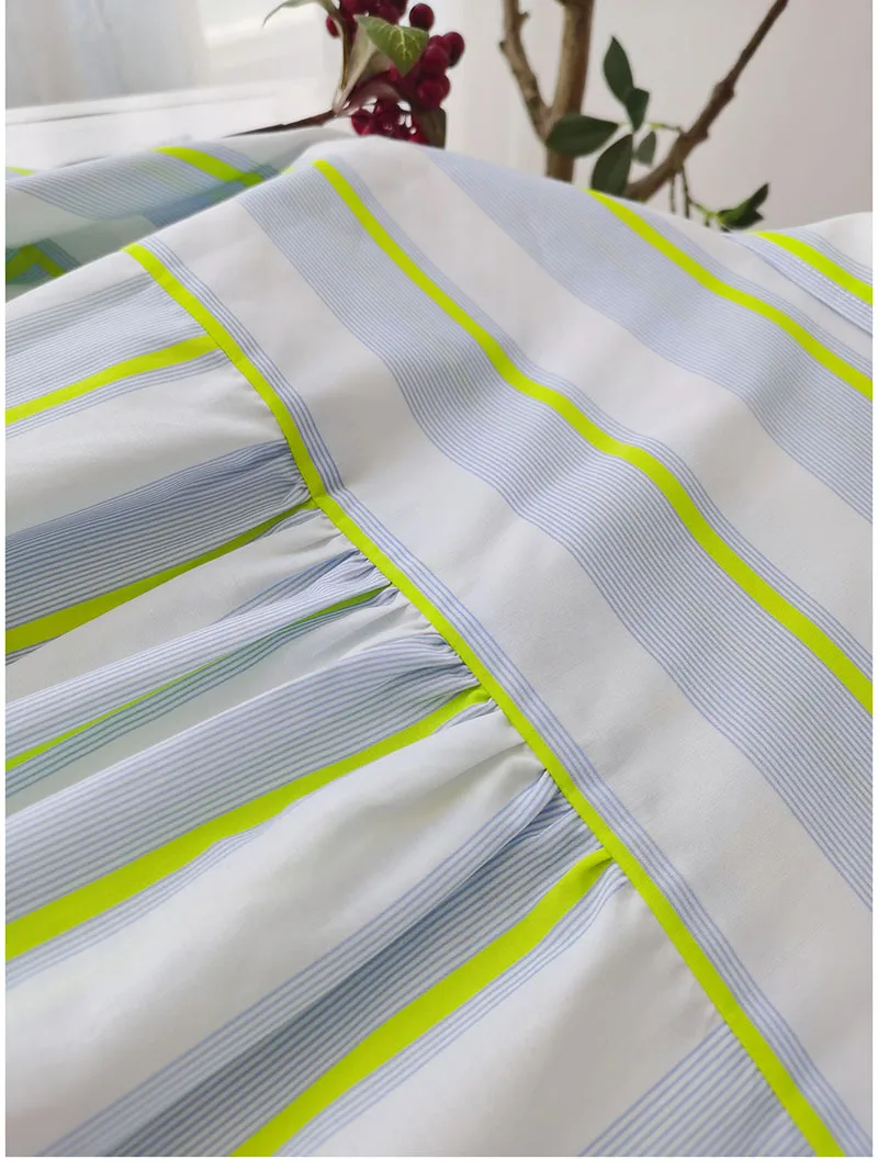 BirdTree,16MM 27.7% Real Silk Elegant Shirt, Women Striped Long Sleeve,OL Fashion Casual Blouses, 2026 Spring New T44985QM