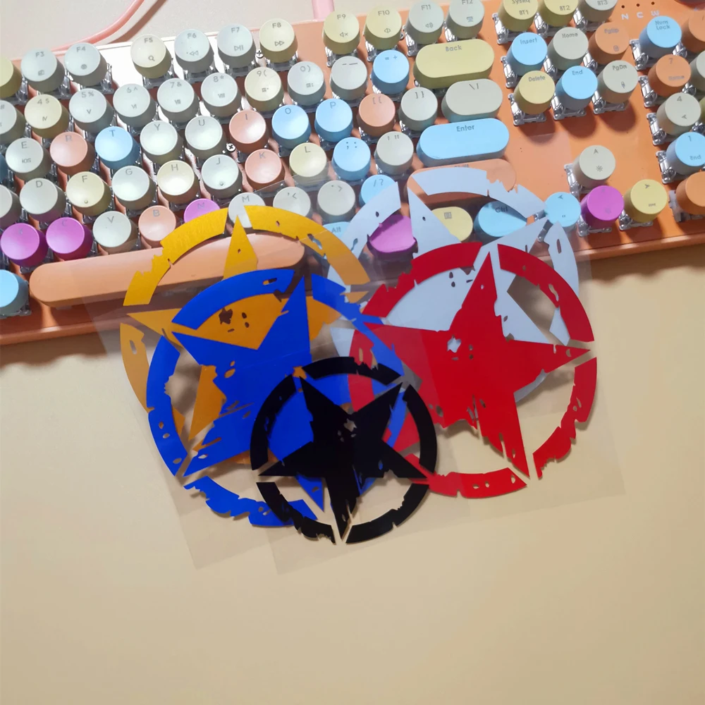 Broken Five-Pointed Stars Car Stickers War Damaged Reflective Decals For Motorcycle Helmets Fuel Tank Cap Trunk Bumper