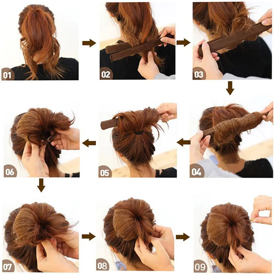 Roller For Hair Bagel Doughnut Hair Styling Curler Hair Bun Maker For Elegant Women Magic Hair Donut Clips Hair Styling Tool