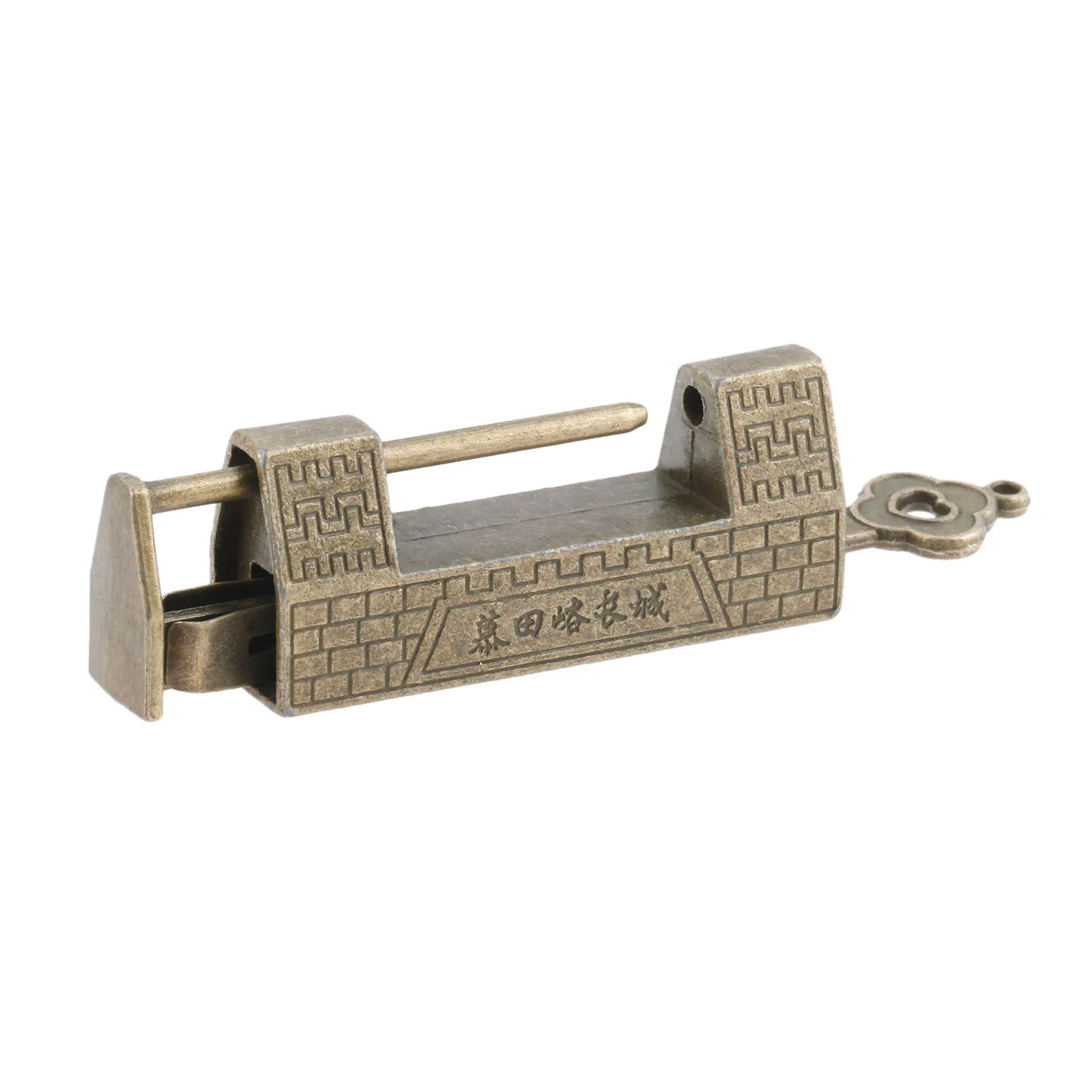 Furniture Chinese Old Box Latch Hasp Buckle Clasp and Antique Bronze Lock/Padlock for Cabinet Jewelry Wooden Box Hardware