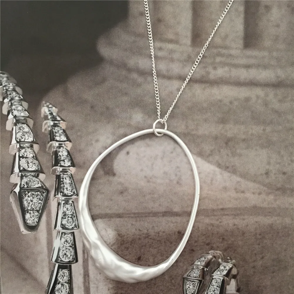 Summer New Style Simple Pendant Necklaces Jewelry Girl Silver Color Bohemia Alloy Necklace Chain For Women