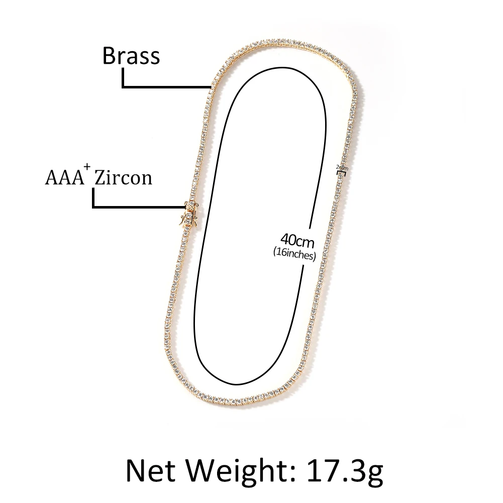 UWIN 2mm Tennis Chain Bracelet Round Cut Micro Bling Bling Cubic Zirconia Fashion Hiphop Men Women Bracelets Jewelry