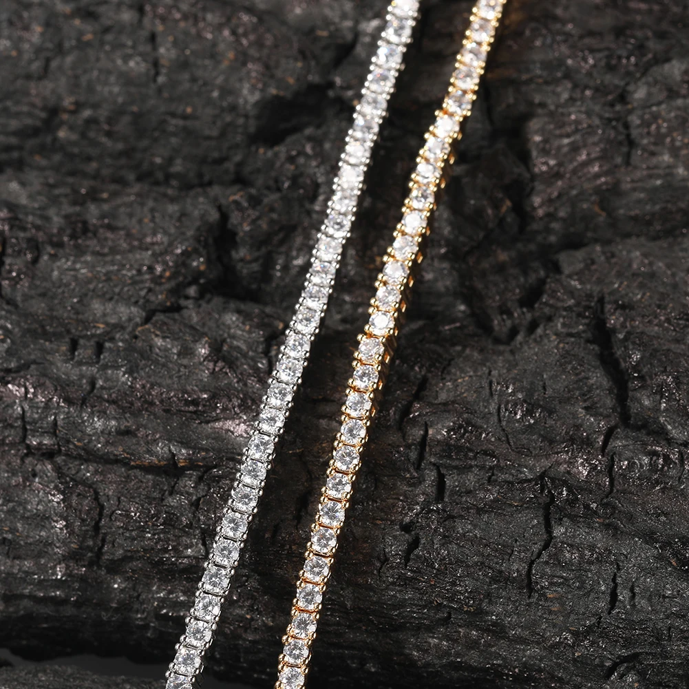 UWIN 2mm Tennis Chain Bracelet Round Cut Micro Bling Bling Cubic Zirconia Fashion Hiphop Men Women Bracelets Jewelry
