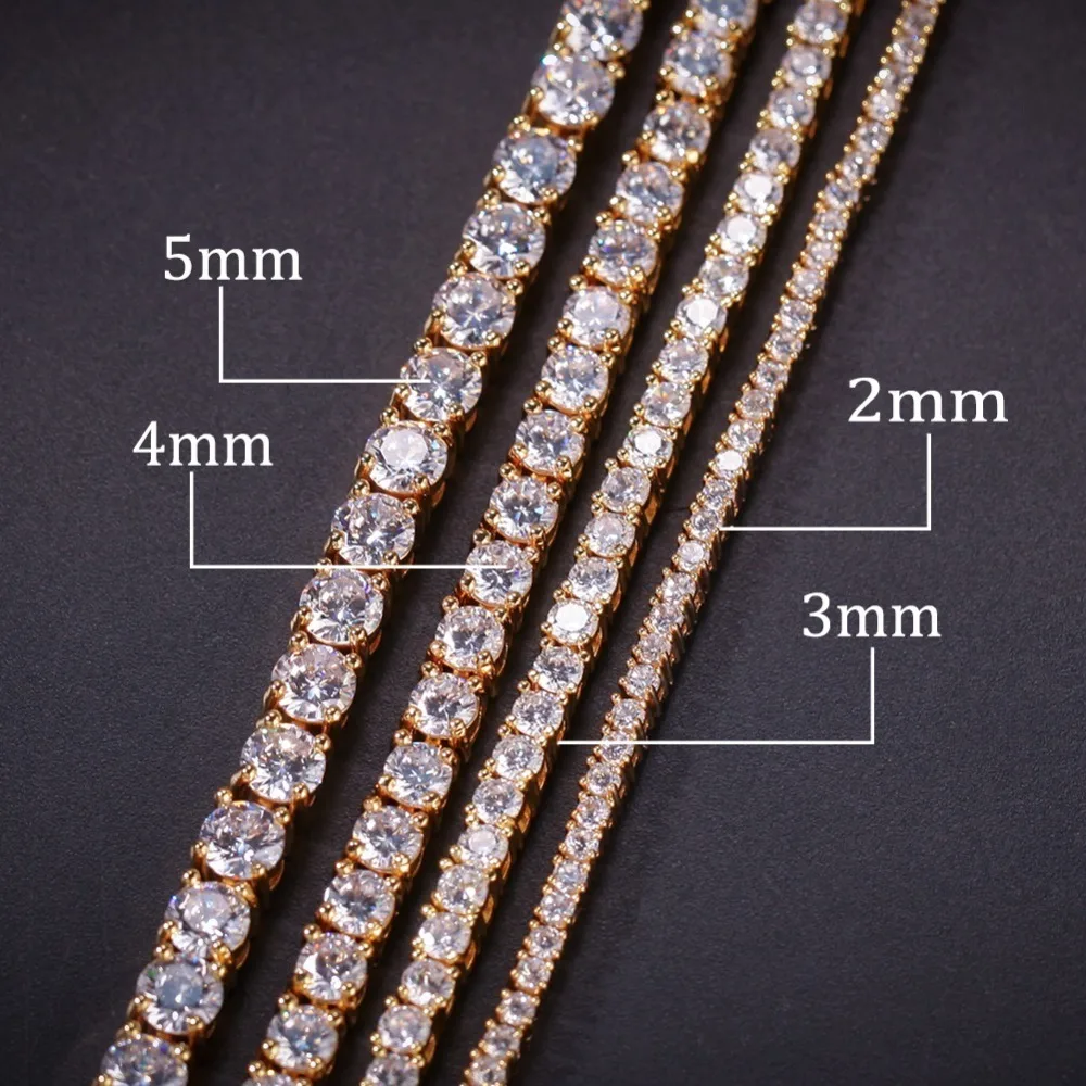 UWIN 2mm Tennis Chain Bracelet Round Cut Micro Bling Bling Cubic Zirconia Fashion Hiphop Men Women Bracelets Jewelry