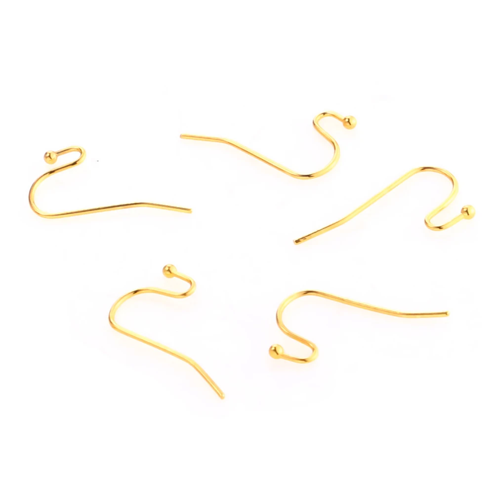 20pcs/lot(10pairs) Gold Stainless Steel DIY Earring Findings Clasps Hooks Jewelry Making Accessories Earwire