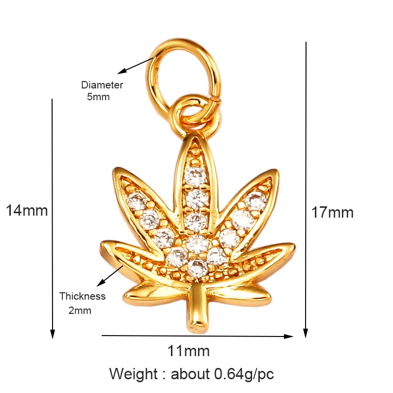 Pine Cone Lotus Coconut Tree Sun Flower Ginkgo Leaf 18K Gold Charm,Bracelet Earring Attachment Jewelry Components Findings L44