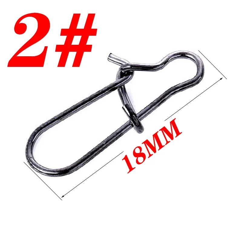 50 Pcs Stainless Steel Fishing Connector Fast Clip Lock Snap Swivel Solid Rings Safety Fishing Hooks Accessories Tackle Tools