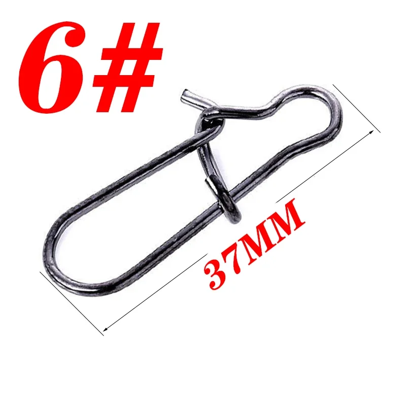 50 Pcs Stainless Steel Fishing Connector Fast Clip Lock Snap Swivel Solid Rings Safety Fishing Hooks Accessories Tackle Tools