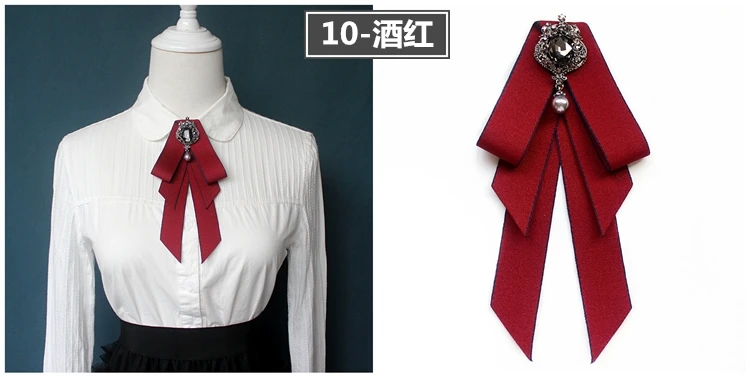 Vintage Bow Tie Cameo Ladies Head Diamond Ribbon Tassel Brooch Chic Girls Elegant Jewelry Collar Pin Girl Cravat Gift for Men