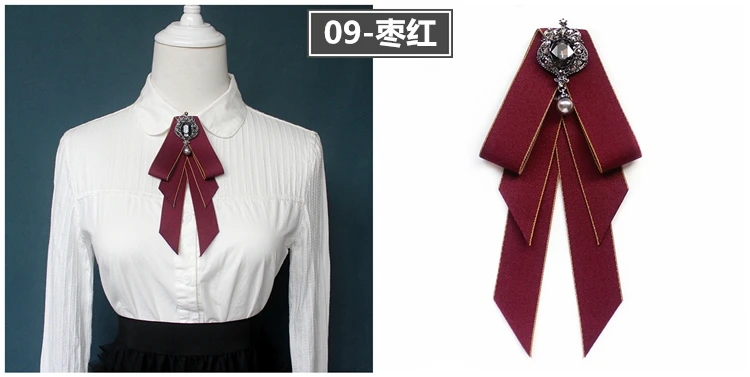 Vintage Bow Tie Cameo Ladies Head Diamond Ribbon Tassel Brooch Chic Girls Elegant Jewelry Collar Pin Girl Cravat Gift for Men