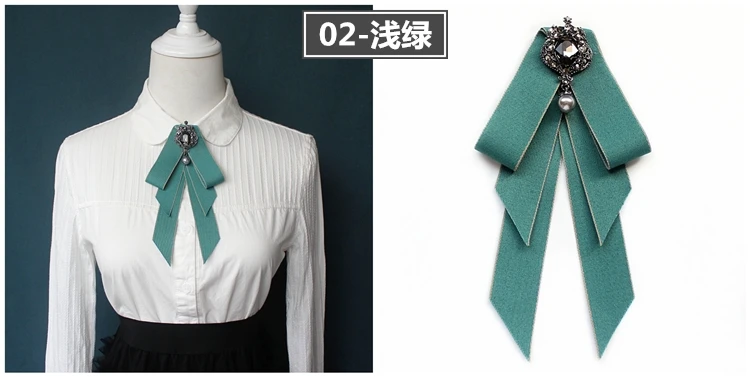 Vintage Bow Tie Cameo Ladies Head Diamond Ribbon Tassel Brooch Chic Girls Elegant Jewelry Collar Pin Girl Cravat Gift for Men