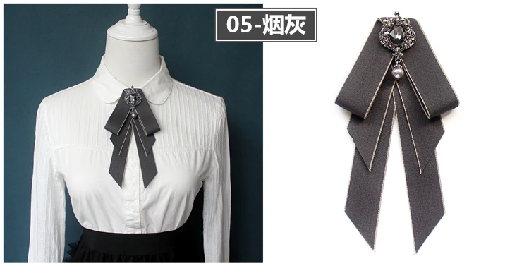 Vintage Bow Tie Cameo Ladies Head Diamond Ribbon Tassel Brooch Chic Girls Elegant Jewelry Collar Pin Girl Cravat Gift for Men