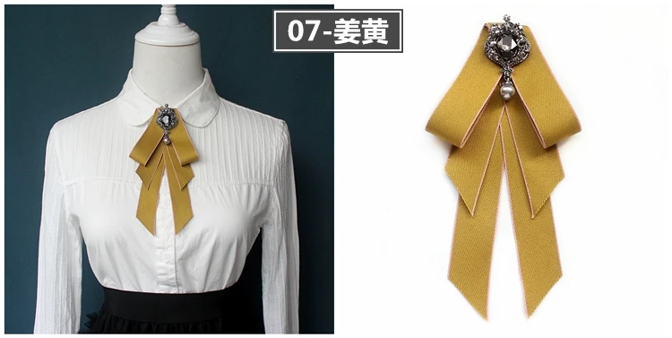 Vintage Bow Tie Cameo Ladies Head Diamond Ribbon Tassel Brooch Chic Girls Elegant Jewelry Collar Pin Girl Cravat Gift for Men