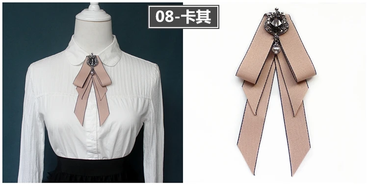 Vintage Bow Tie Cameo Ladies Head Diamond Ribbon Tassel Brooch Chic Girls Elegant Jewelry Collar Pin Girl Cravat Gift for Men
