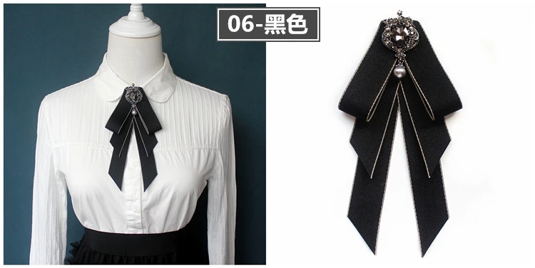 Vintage Bow Tie Cameo Ladies Head Diamond Ribbon Tassel Brooch Chic Girls Elegant Jewelry Collar Pin Girl Cravat Gift for Men