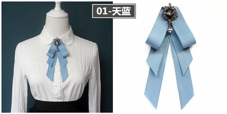Vintage Bow Tie Cameo Ladies Head Diamond Ribbon Tassel Brooch Chic Girls Elegant Jewelry Collar Pin Girl Cravat Gift for Men