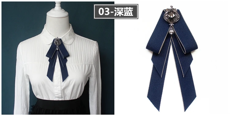 Vintage Bow Tie Cameo Ladies Head Diamond Ribbon Tassel Brooch Chic Girls Elegant Jewelry Collar Pin Girl Cravat Gift for Men