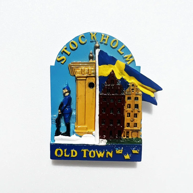 Swedish Fridge Magnets Tourist Souvenir Sweden Malmo Sverige Stockholm Travel Gift Magnetic Refrigerator Sticker Home Decoration