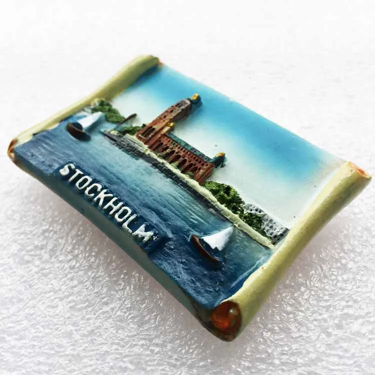 Swedish Fridge Magnets Tourist Souvenir Sweden Malmo Sverige Stockholm Travel Gift Magnetic Refrigerator Sticker Home Decoration