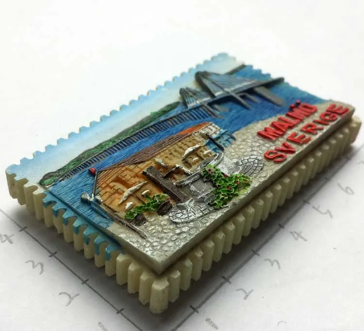 Swedish Fridge Magnets Tourist Souvenir Sweden Malmo Sverige Stockholm Travel Gift Magnetic Refrigerator Sticker Home Decoration