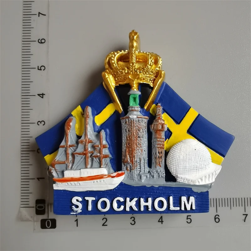 Swedish Fridge Magnets Tourist Souvenir Sweden Malmo Sverige Stockholm Travel Gift Magnetic Refrigerator Sticker Home Decoration